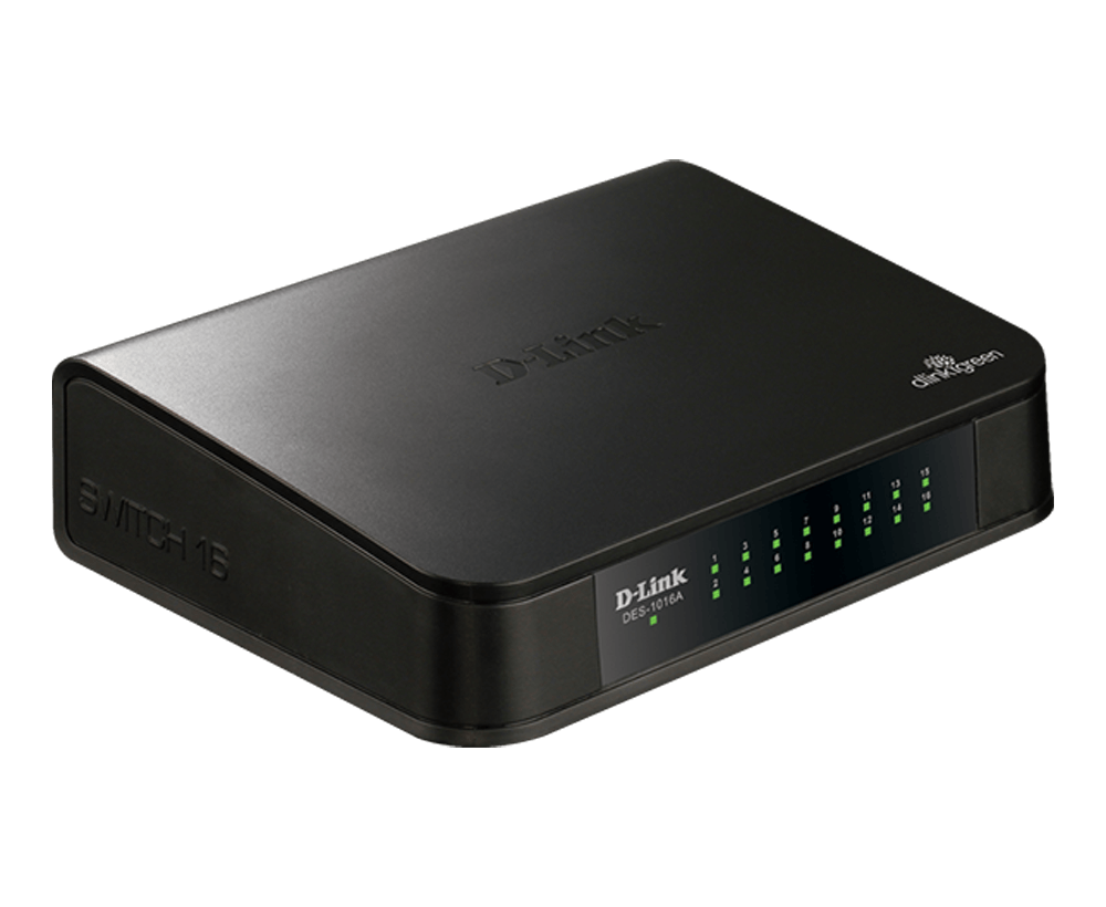 D-Link 16-Port 10/100 Fast Ethernet Unmanaged Desktop Switch (DES-1016A) D-Link 16-Port 10/100 Fast Ethernet Unmanaged Desktop Switch (DES-1016A)
